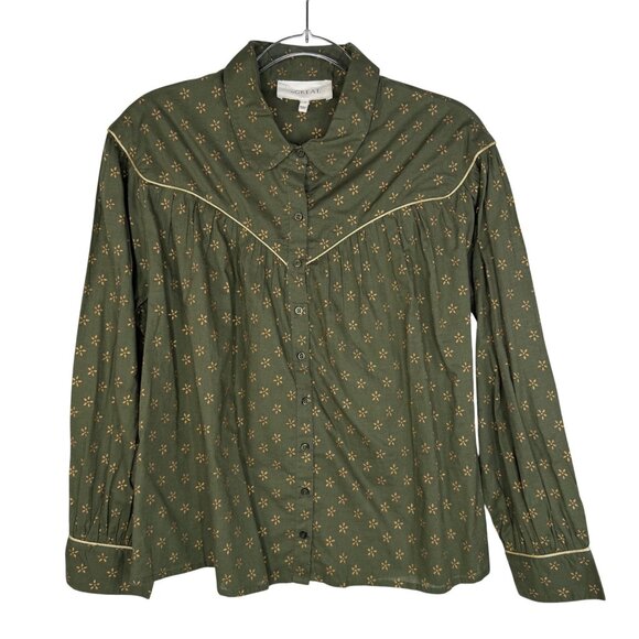 The GREAT. The Westerner Top in Army with Gold Stamp Vanity Size 0 = US X-Small - Picture 3 of 12
